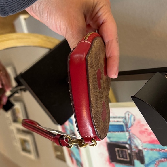 Coach Heart-Shaped Coin Purse in Brown and Red - Picture 6 of 6